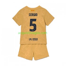 Divisa di Calcio Barcellona Sergio Busquets 5 Bambino Trasferta 2022/2023